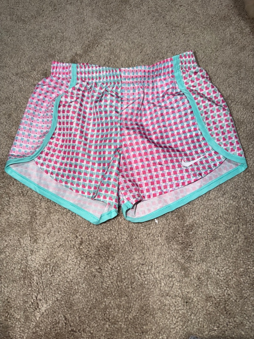 Nike Pink & Teal Girls' Athletic Shorts